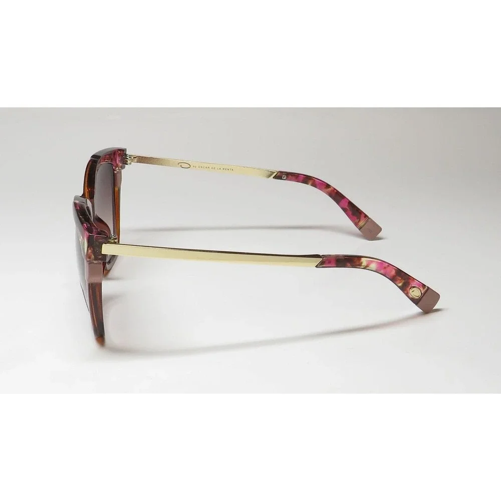 Oscar de la Renta Allure Sunglasses Brown Pink Tortoise Gold Elegant New‎